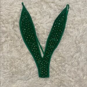 Green Rhinestone Bodysuit NWOT